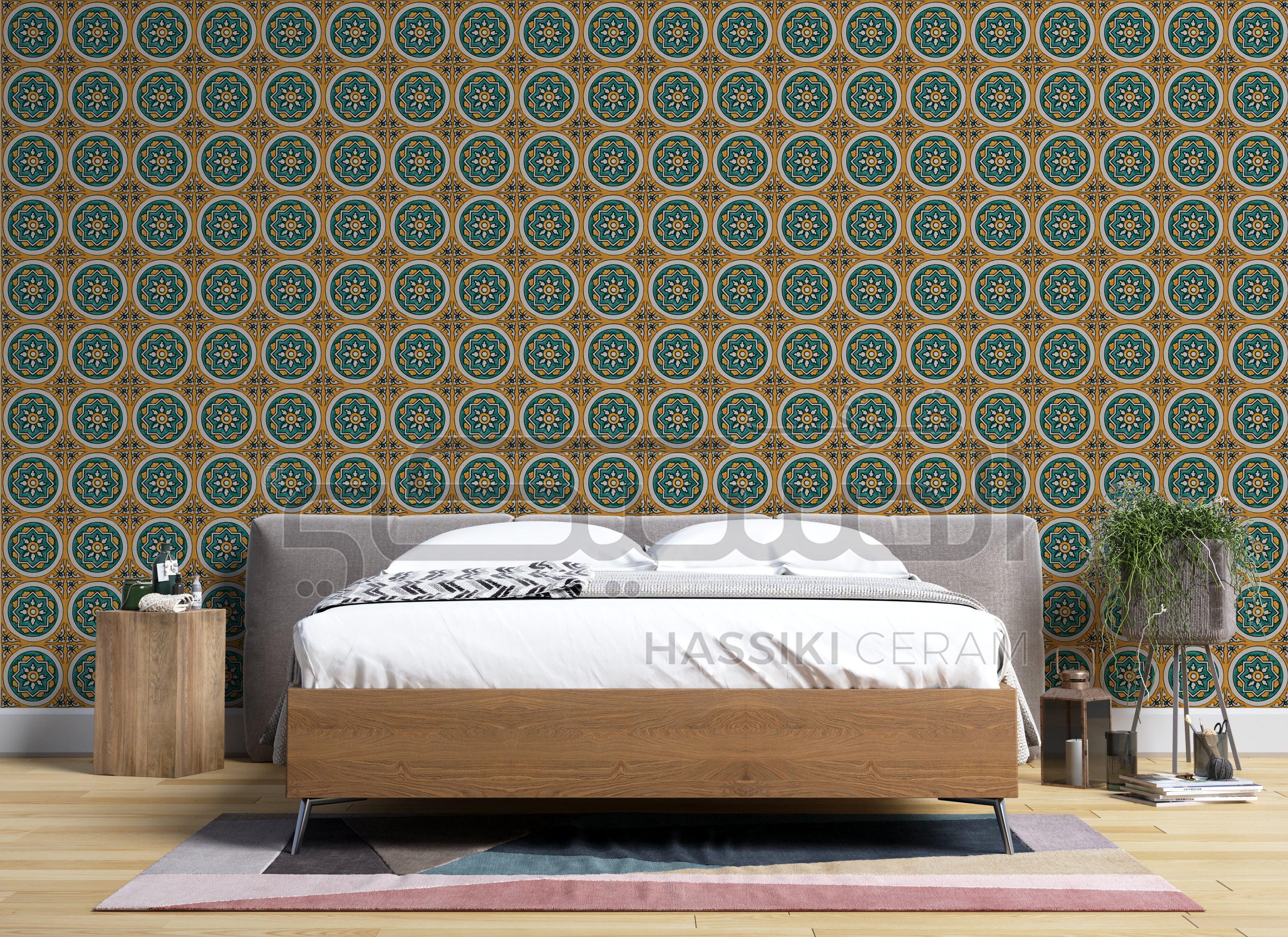 Chambre habillée de carreaux Abla Vert — Hassiki Ceram